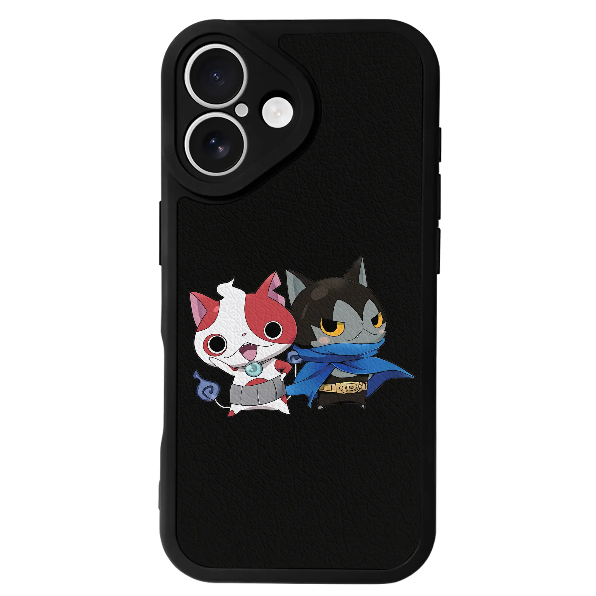 妖怪ウォッチ グッズ,ダークニャン - IPhone 16シリーズ対応 ・ シリコンスマホケース ・ レザー調 ・ 高精度フィット ・ 耐衝撃 ・ ワイヤレス充電対応 ・ 精密カット